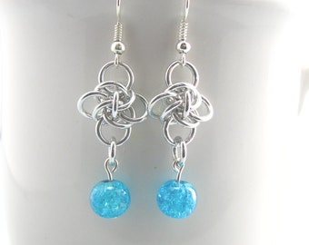 Persephone's Charm Chainmaille Earrings - Beads