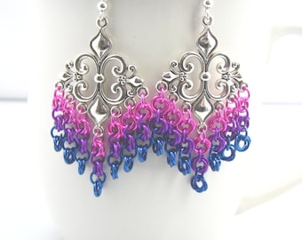 Pride not Prejudice Fleur de Lis Chandelier Earrings