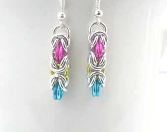 All for Love Braid Chainmaille Earrings in Silver