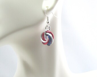 Americana Chainmaille Rosette Earrings
