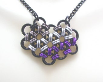 Love is Enough Heart Chainmaille Pendant