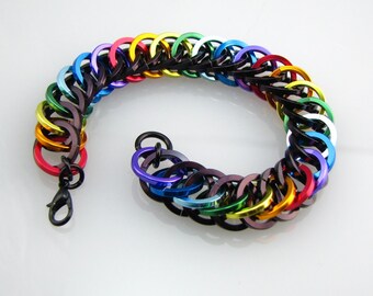 True Colors Rainbow Pride Chris Squared Chainmaille Bracelet