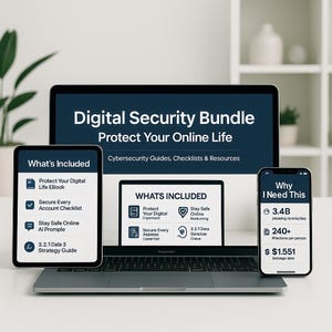 Cybersecurity Bundle: Digital Security Guides, Checklists, AI Prompts (PDF Download