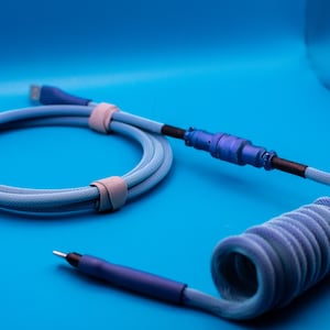 Custom Coiled Mechanical Keyboard Cable: Airbrushed Aviator Connector