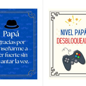 Pack of 2 Printable Father's Day Cards | Gamer Dad and Inspirational Dad | 5x7 inches | Downloadable PDF