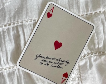 Listen To Your Heart Sticker: Waterproof Aesthetic Motivational Manifesting Trendy Vintage Pinterest Coquette Inspired, Positive Affirmation