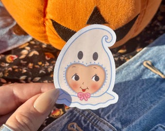 BOO! Ghostie Sticker: Spooky Cute Halloween Stickers, Waterproof Vinyl