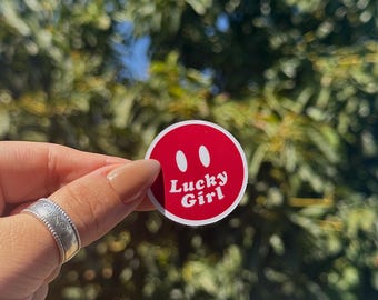 Lucky Girl Sticker: Positive Affirmations, Waterproof Vinyl