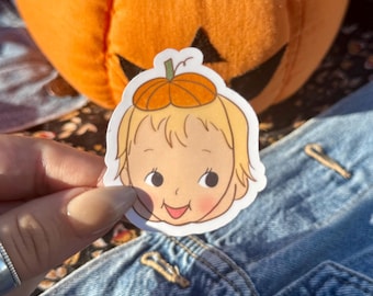 BOO! Pumpkin Sticker: Spooky Cute Halloween Stickers, Waterproof Vinyl