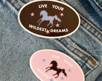 Live Your Wildest Dreams Sticker: Waterproof Aesthetic Motivational Manifesting Trendy Vintage Pinterest Coquette Inspired, Positive Quote