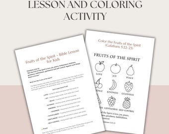 Fruits of the Spirit Printable Activity: Christian Coloring Worksheet (PDF Download A4)