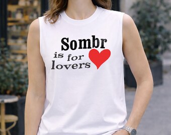 Sombr Is For Lovers Muscle Tee, Red Heart Graphic Tank Top, Indie Pop Singer Merch