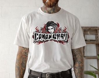 Metal Style Conan Gray T-shirt, Grunge Aesthetic Flames Shirt, Edgy Streetwear Top