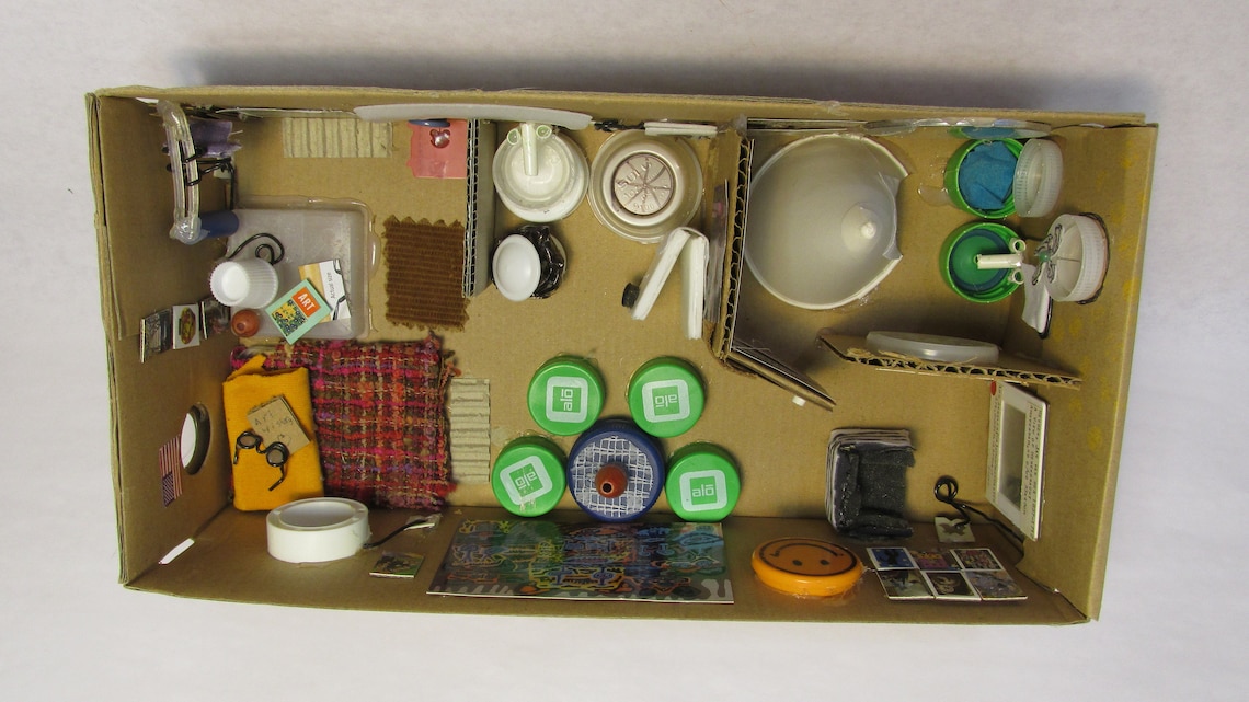 Upcycled Mini Apartment From Recycled Materials in a Shoe Box! - Etsy