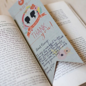 diy printable bookmark thank you card library book etsy