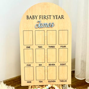 Personalized 1st Birthday Photo Board: Baby Milestone Keepsake
