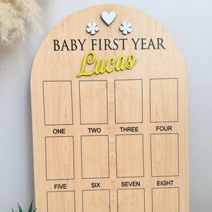 Personalized Baby 1st Birthday Photo Board: Milestone Keepsake