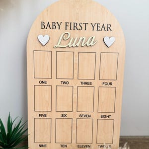 Personalized 1st Birthday Photo Board: Baby Milestone Keepsake