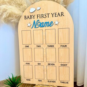 Personalized First Birthday Photo Board: Baby's First Year Keepsake