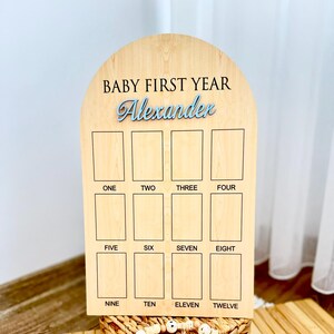 Personalized 1st Birthday Photo Board: Baby Milestone Display