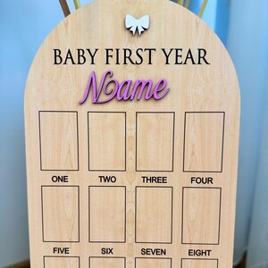 Personalized First Birthday Photo Board: Baby Milestone Keepsake