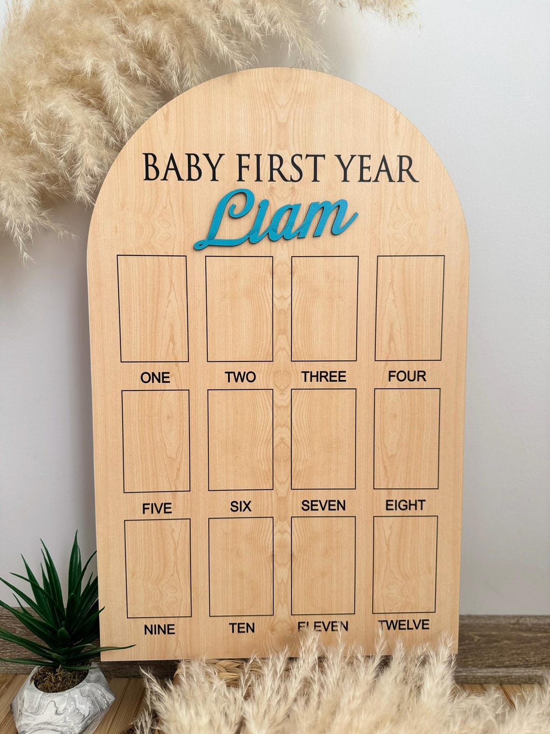 Personalized Baby's First Year Photo Board: 12 Month Milestone Display ...