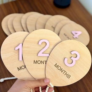 Ballon Monatliches Zeichen | Daisy Meilensteinkarte | Baby Monatlicher Daisy Meilenstein Marker | Personalisierte Monatsübersicht | Austauschbare Monatskarten