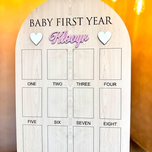 Personalized 1st Birthday Photo Board: 12 Month Keepsake