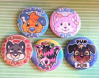 Furry Fandom Subcultures - 2.25" Pinback Buttons