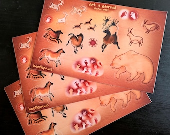 Art is Eternal | Paleolithic Cave Art Sticker Sheet