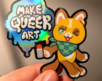 Make Queer Art Holographic Sticker
