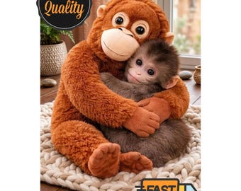 Punch Monkey Orangutan Plush Toy: Soft Huggable Stuffed Animal Companion Free Shipping