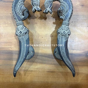 Brass Yali Door Handle Set of 2 – Antique Mythical Guardian Design