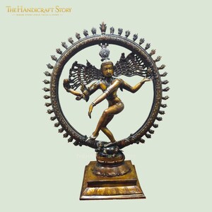 Brass Nataraja Statue 21" Large Dancing Shiva Idol Natraj Hindu Murti Decor