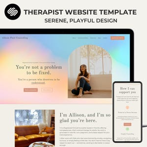 Trauma-Informed Therapist Website | Warm Design | Squarespace 7.1 | Gentle Counselor Template | Mental Health