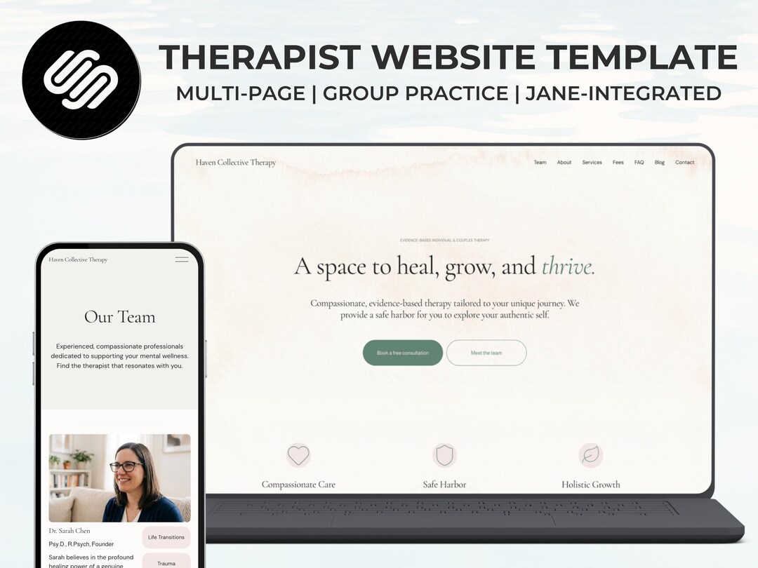 Group Practice Squarespace Template for Therapists, Multi-clinician ...