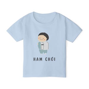 Ham Choi Boy T-Shirt - Vietnamese Kid Tee - Cute Cartoon Style Graphic Shirt - Funny Vietnamese Phrase Shirt - Viet Playful Tee