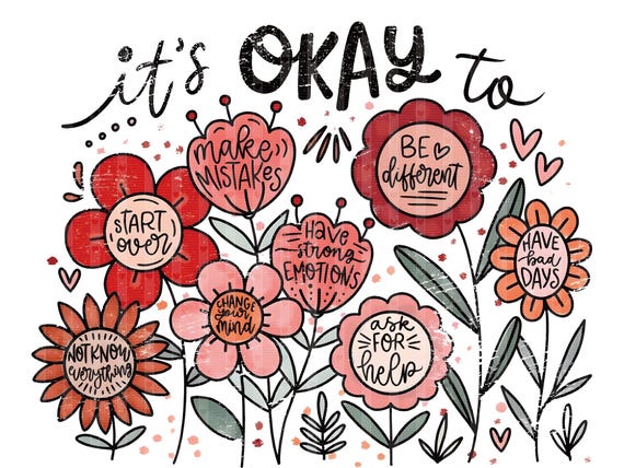 It's Okay To Boho Floral Shirt Png,Motivational Shirt Png,Mental Health Png,Back to School PNG,Teacher Appreciation Png,Floral Teach PNG