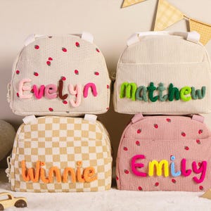 Custom Handmade Kids Name Lunchbox Bag&Backpack,Personalized Kids Lunchbag,School Lunch Bag,Picnic Bag,Back to School Gift,Toddler Gift