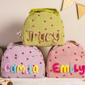 Customized Handmade Kids Name Lunchbox Bag,Personalized Kids Lunchbag&Backpack,Back to School Gift,Picnic Bag,School Lunch Bag,Toddler Gift