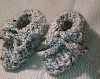 Baby Booties in Heather Grey