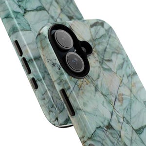 Phone Case, Stylish Green Marble Tough Case for iPhone, Samsung, Google Pixel - Protective Cover, Unique Design, Gift for Her, Birthday