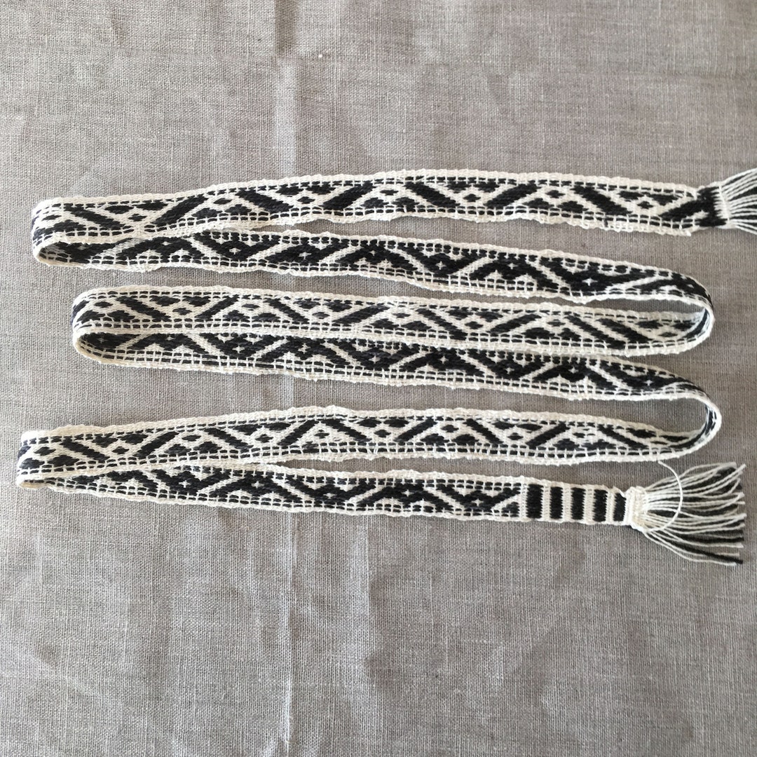 Sámi Hand Woven Wool Cotton Belt 2 Cm X 180 Cm Sash Tie Ribbon - Etsy