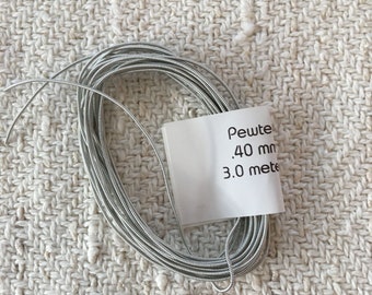 Pewter Tin Silver Thread wire .40 mm x 3 meter length  for Sami Bracelets Tenntrad Sami duodji