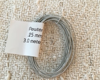 Pewter Tin Silver Thread wire .25 mm x 3 meter length  for Sami Bracelets Tenntrad Sami duodji