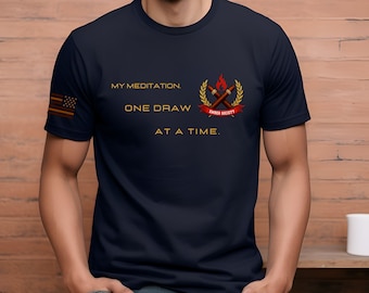 My Meditation, One Draw at a Time Cigar Shirt/Stars, Cigars & Stripes Sleeve Flag/Patriotic/Veteran Tee/Cigar T-shirt/Cigar Lovers