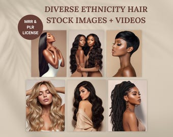 Premium Hair Stock Photos & Videos, Diverse Models High Quality Media for Salon, Stylist, Website, Social Media, Beauty Small Business