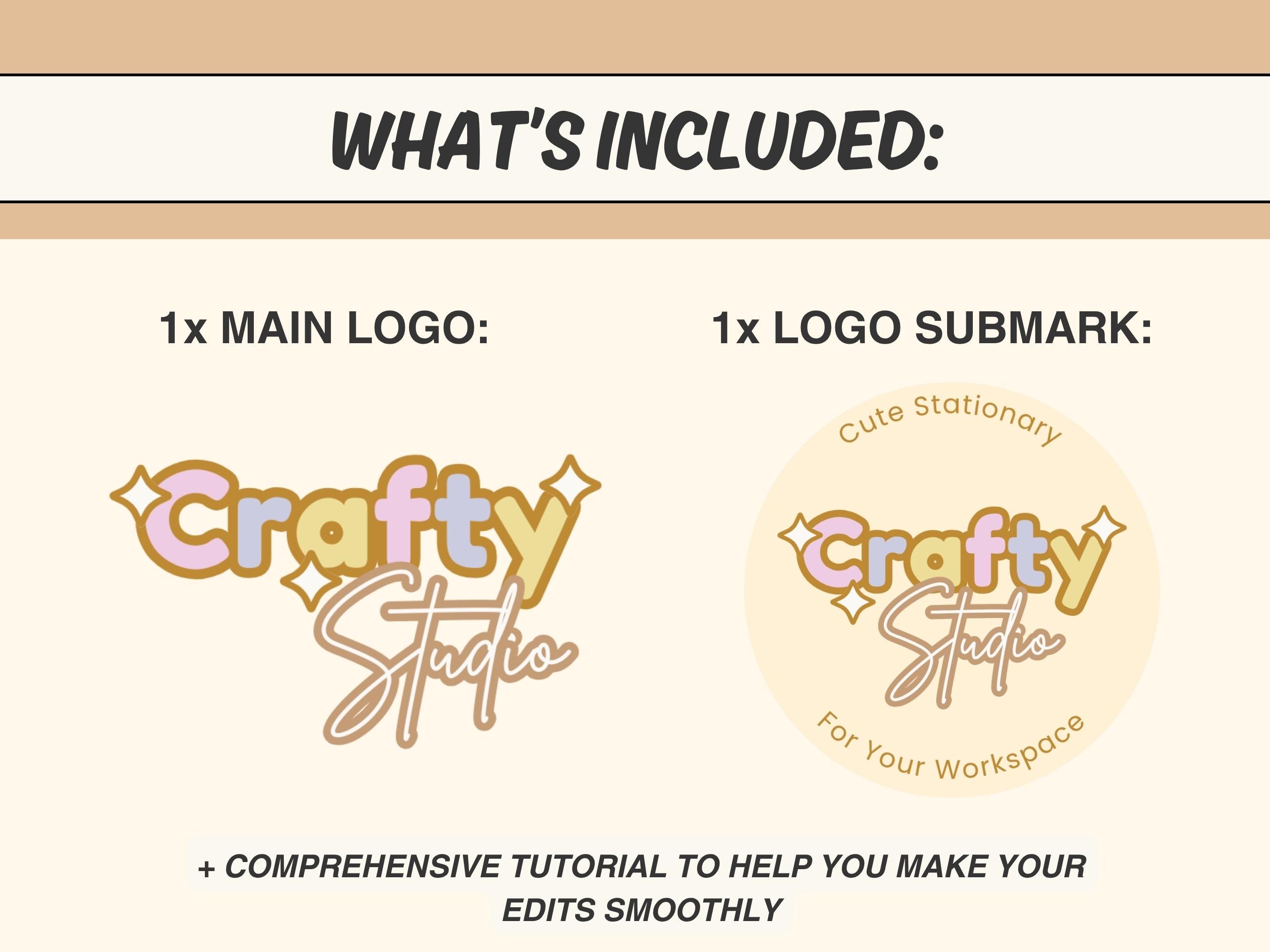 Pastel Canva Logo Bundle, Editable Playful Logo Pack for Small ...