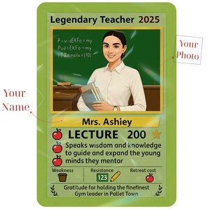 Personalisierte legendäre Lehrer Karte 2025 Individuelles Foto Namensgeschenk für Erzieher, Mentoren, Professoren, perfekt zum Jahresende Danke, Lehrer