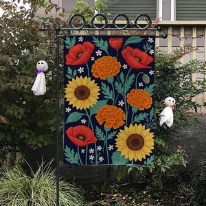 Flower Market Garden Flag/Subtle Anti Maga Botanical Matisse Yard Decor/Boho Summer House Banner with Flower Aesthetic/Gardener Gift